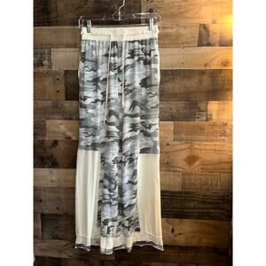 Time After Time Camouflage Wide Leg Lounge Pants with Contrast Panels, size S